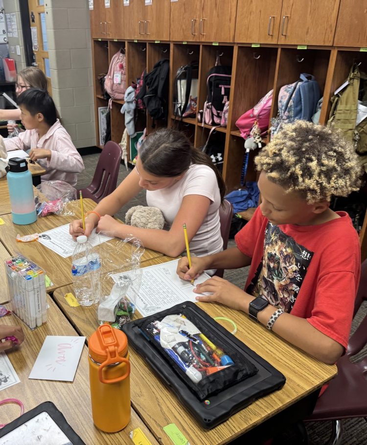 Students working on their Scare Machine plan